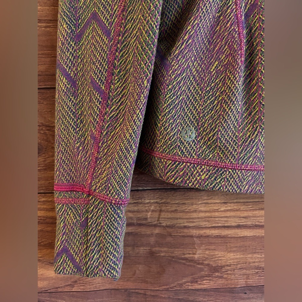 Lululemon Swiftly Tech Long Sleeve 2.0 Chevron Herringbone Magenta Purple Size 2 - Picture 7 of 13